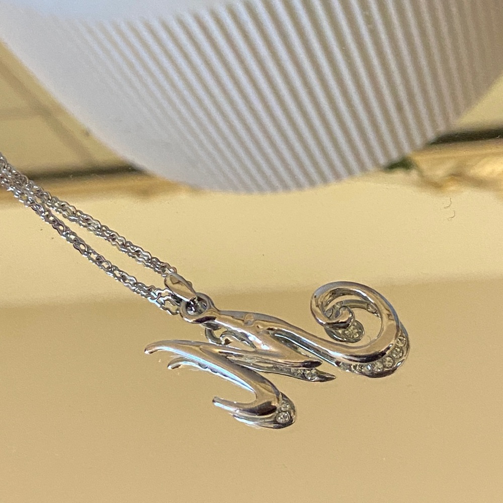 Elegant Silver Initial 'M' Necklace - Picture 5 of 6
